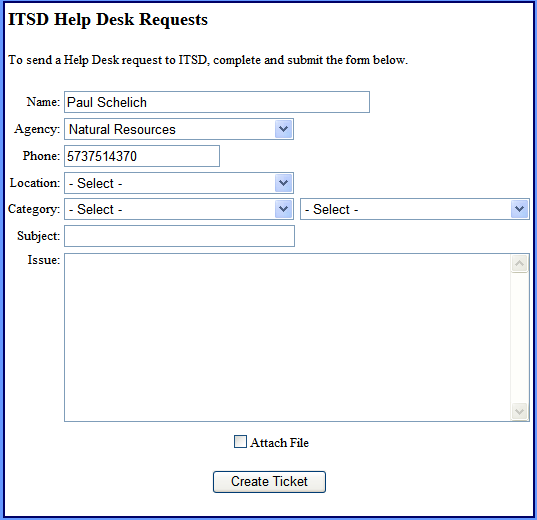 Itsd Helpdesk Request Missouri Soil And Water