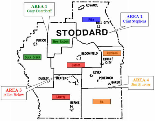 Stoddard County Board Members Area Map