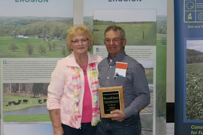 Bill and Carolyn Kelsay after winning Outstanding Conservation Farmer Award