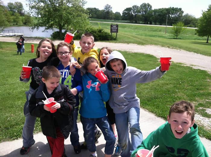 Enjoying root beer floats!