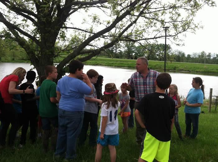 Rusty Black leading the students on a tour of the Litton Agri-Science Center